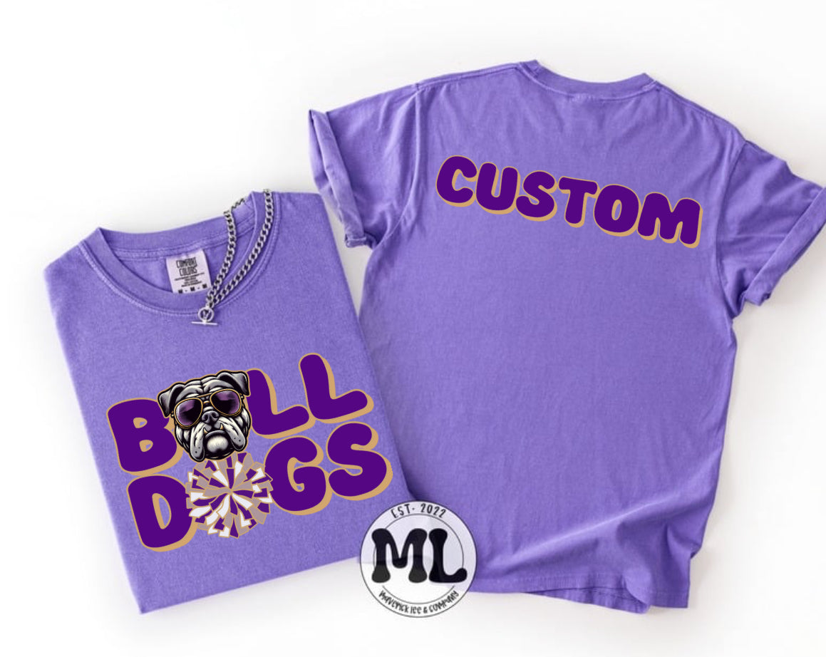 Queen Creek bulldogs Pom with dog