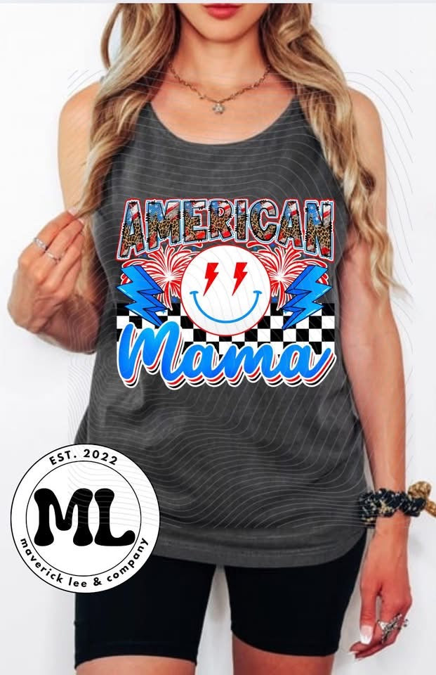 American mama checkered smiley