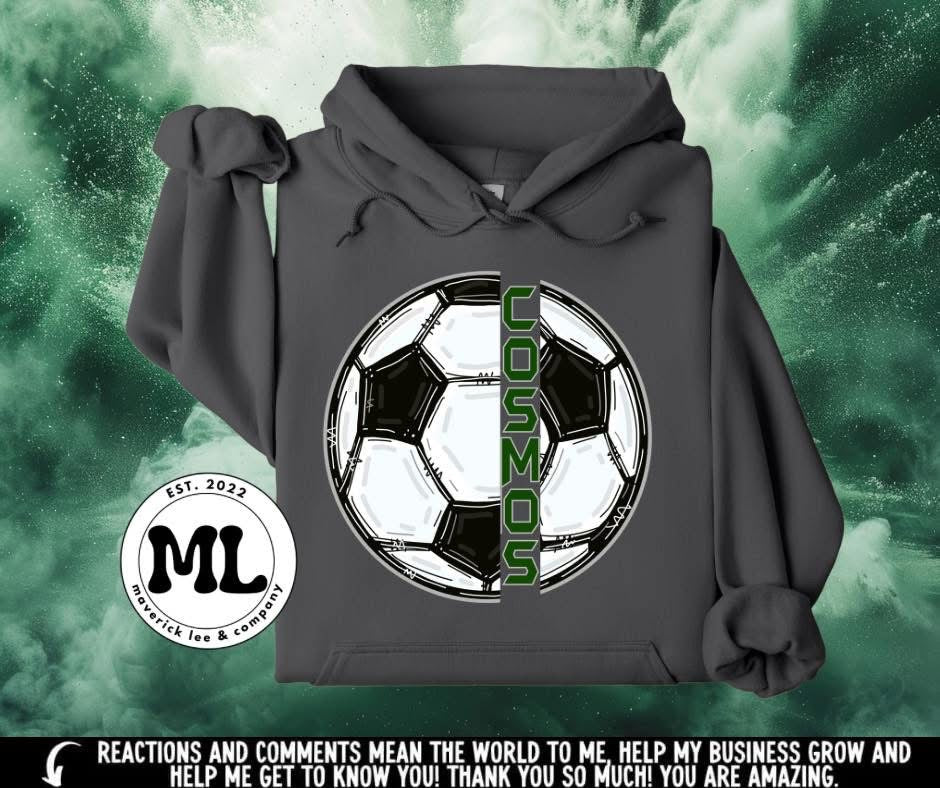 Cosmos split soccer ball