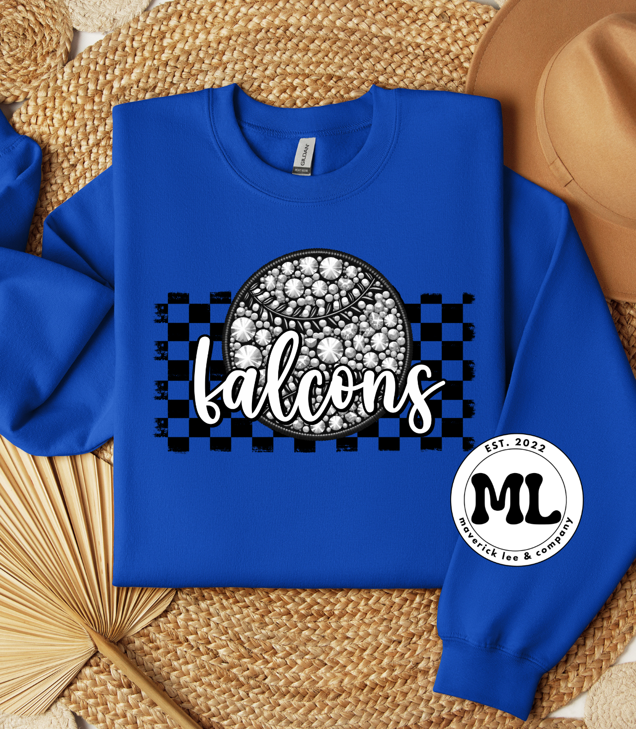 Falcons rhinestone baseball