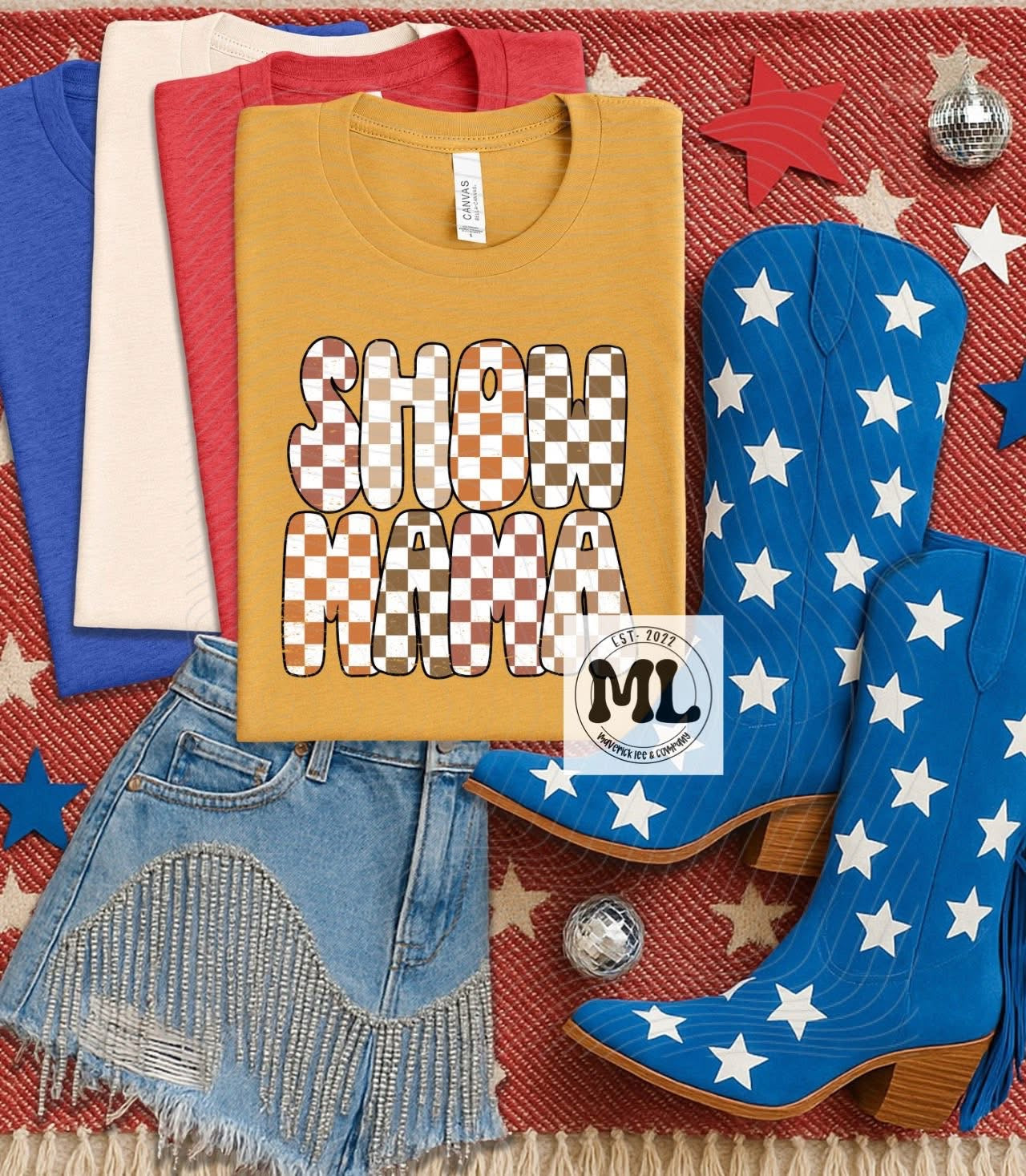 Show mom boho checkered