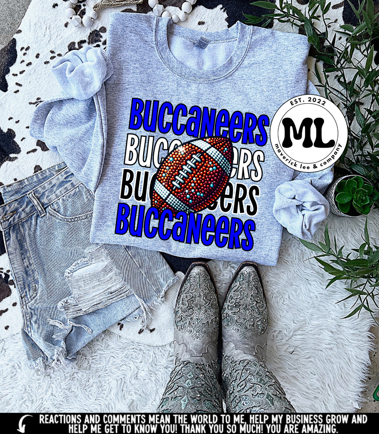 Buccaneers rhinestone football