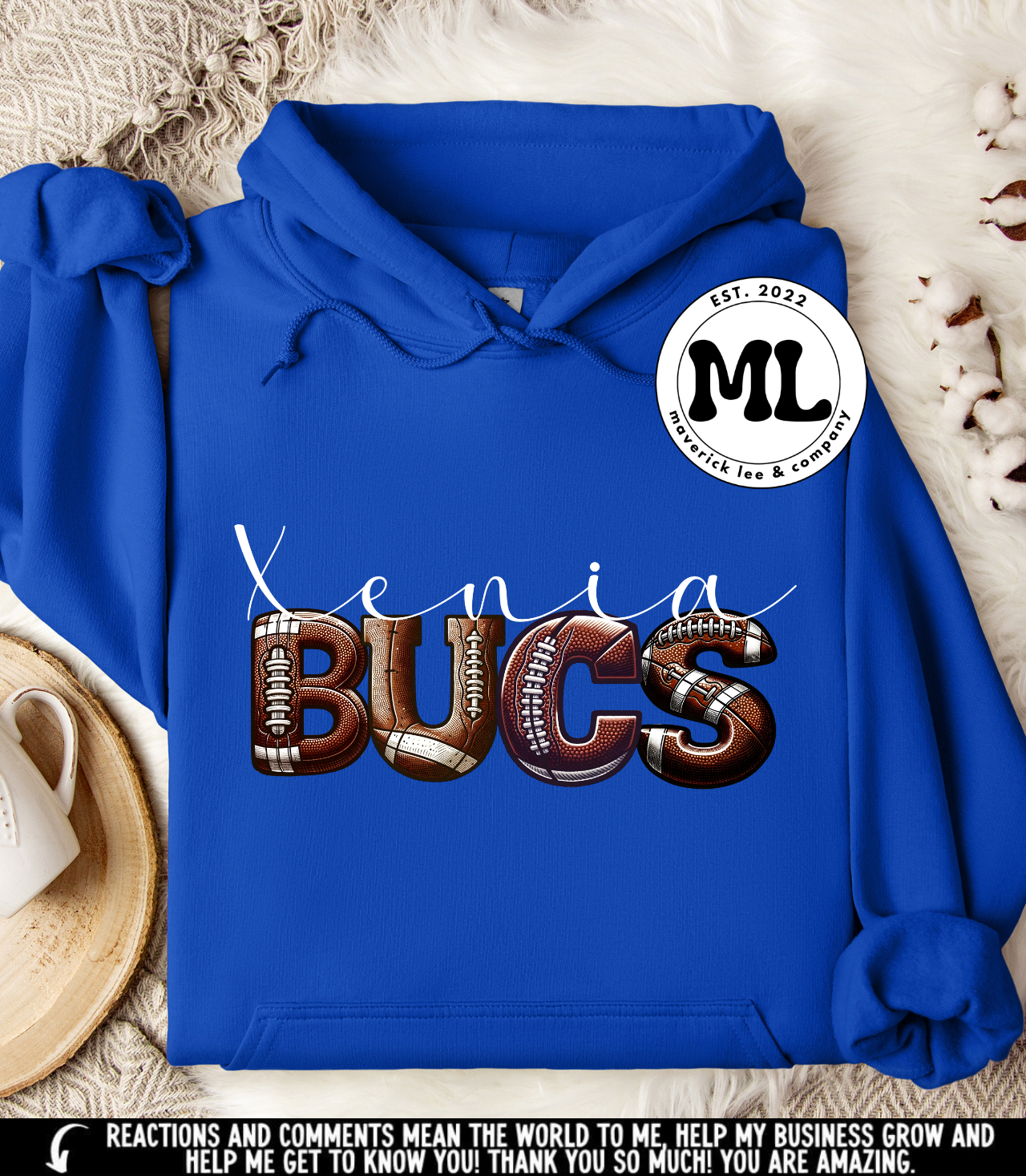 Xenia bucks realistic football font