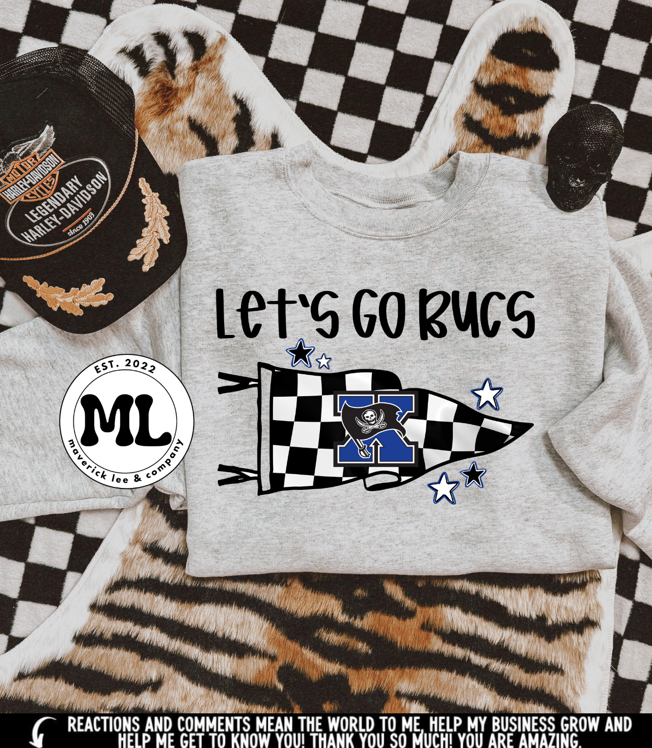 Letβs go Buck checkered pennant