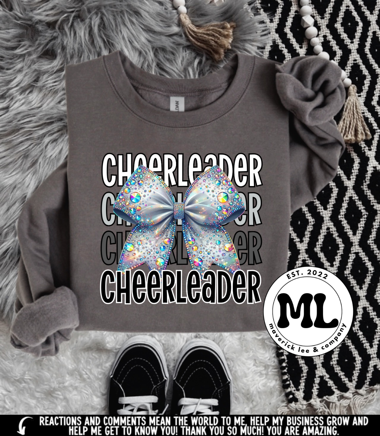Cheerleader rhinestone bow