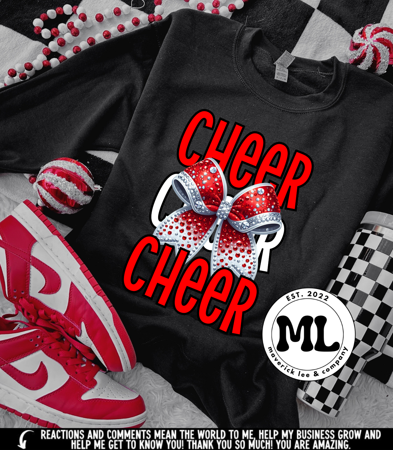 Rhinestone bow cheer