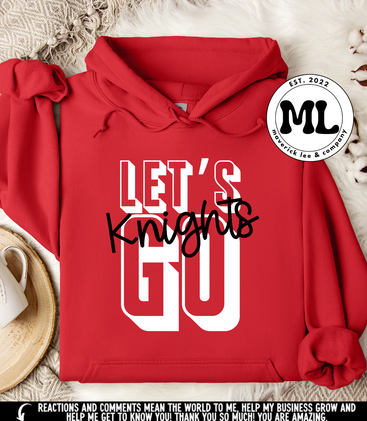 Let’s go Knights – white/black
