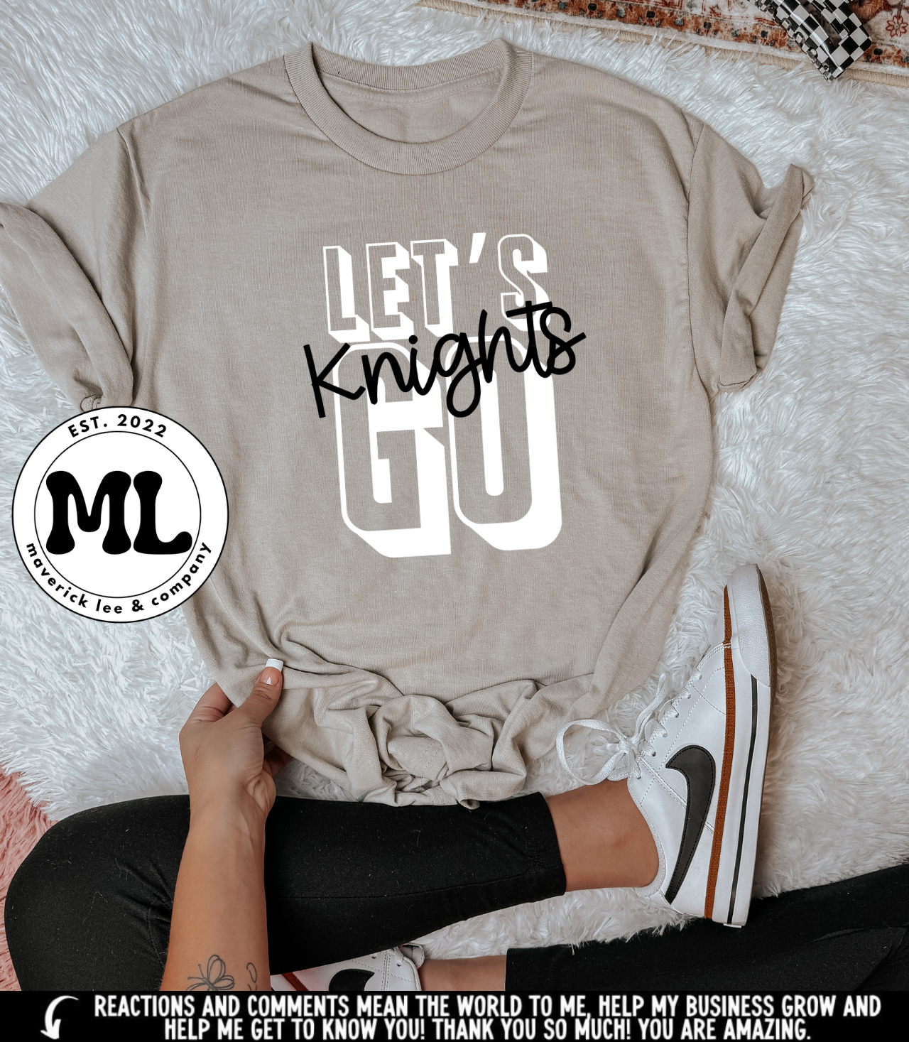 Let’s go knights – white/black