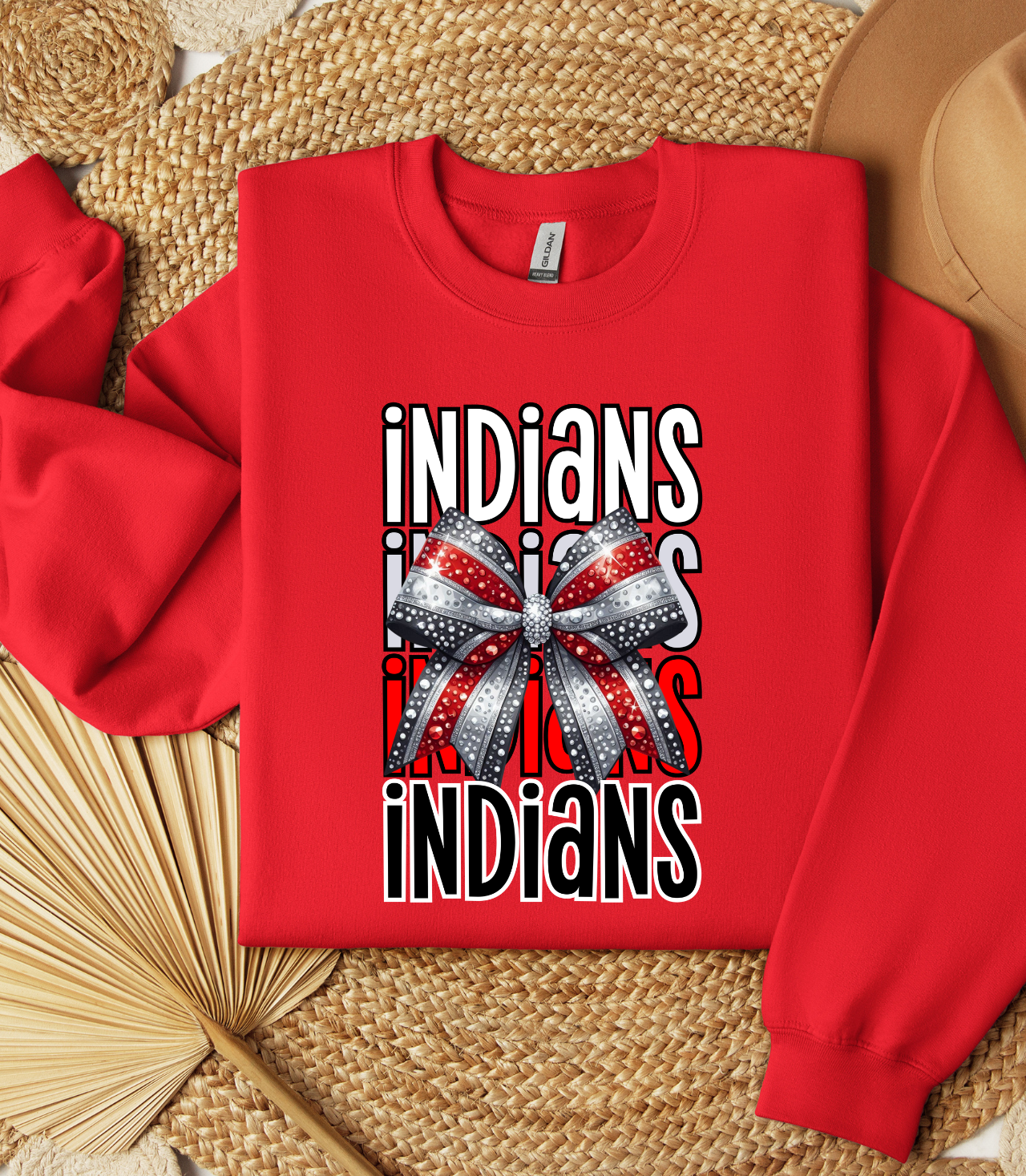 Indians rhinestone bow