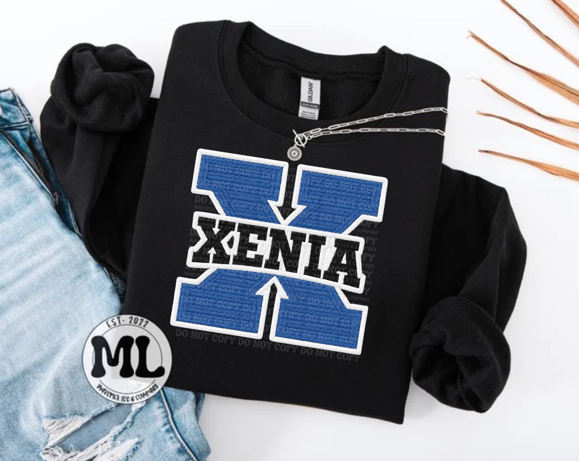 Xenia academics logo faux Crochet - white