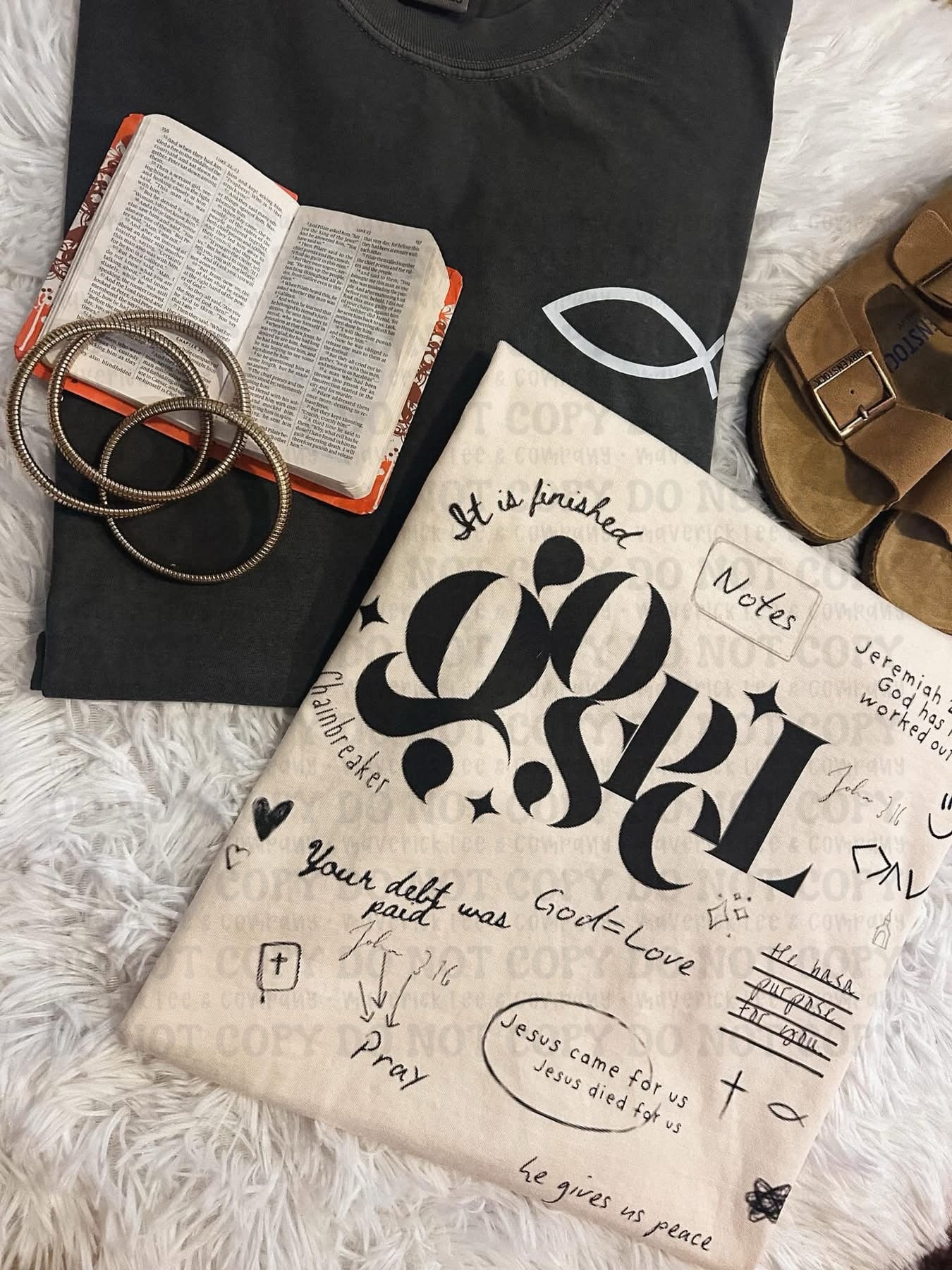 Gospel - Hand drawn journaling notes - front pocket & back