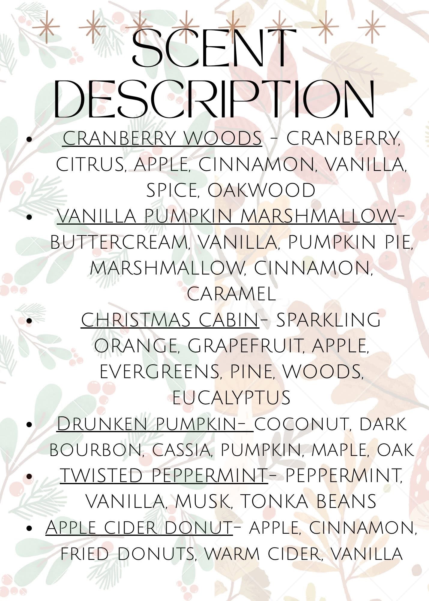 Holiday sample scent wax pack