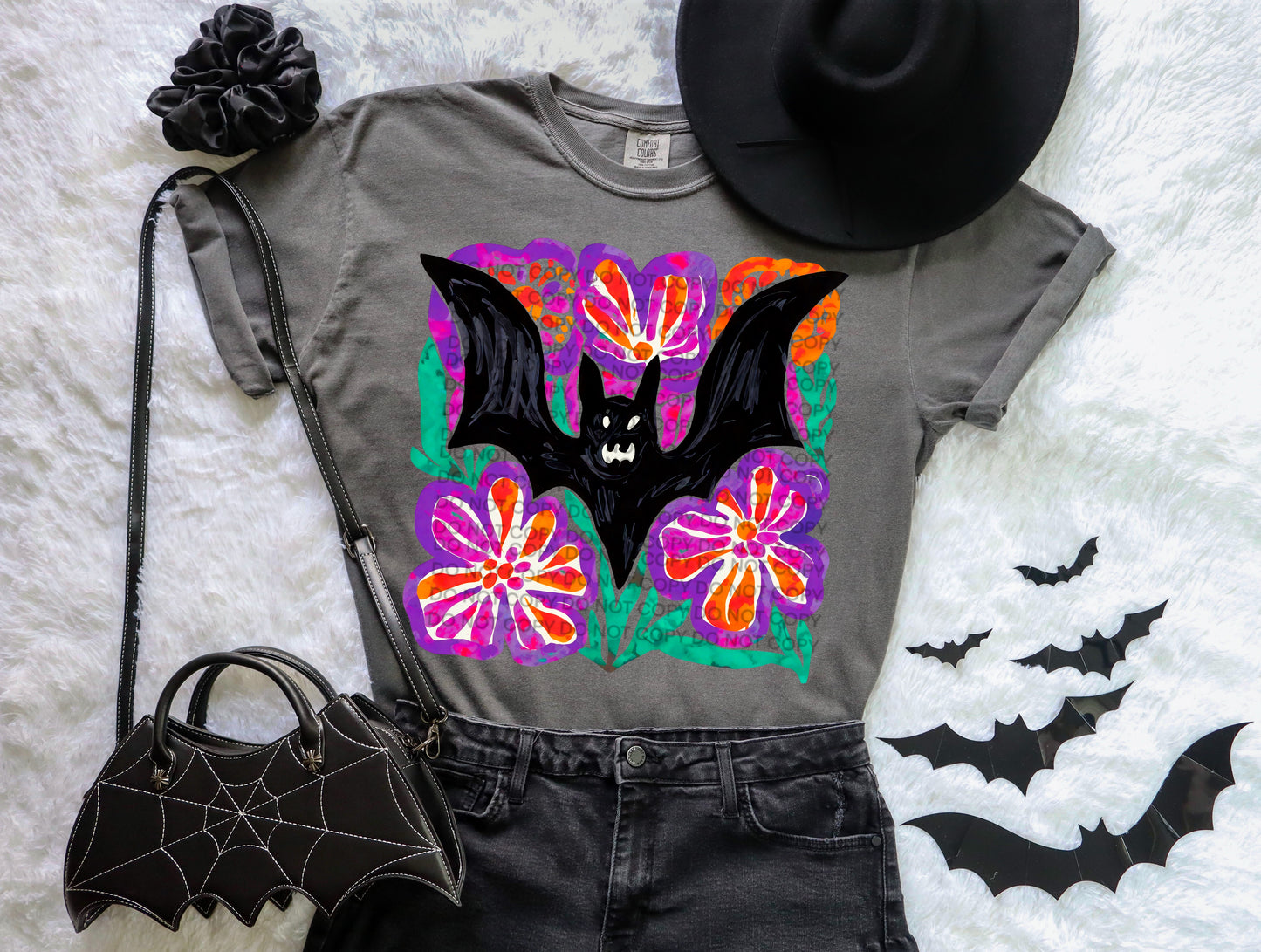 Black bat watercolor