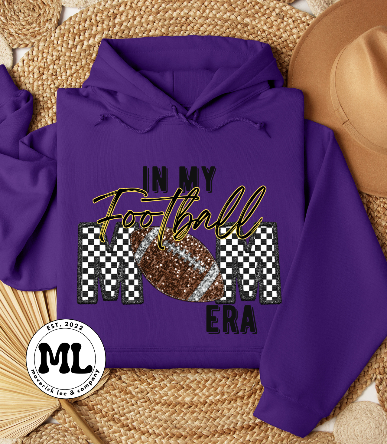 In my football mom era – yellow/checkered