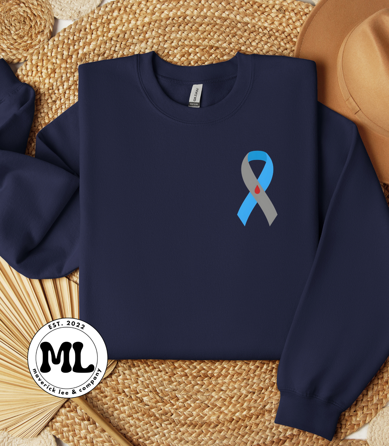 Diabetes ribbon pocket logo