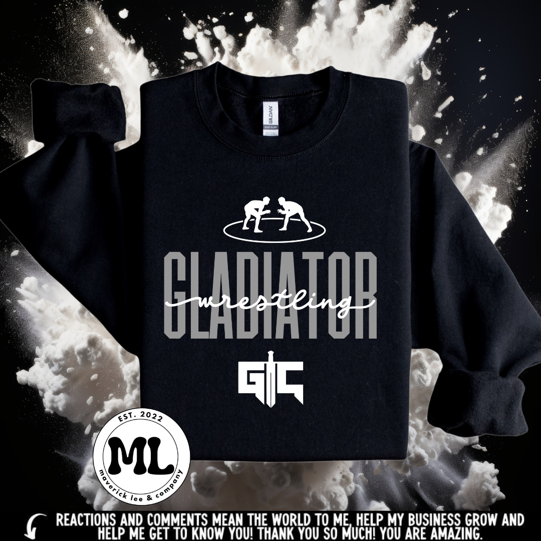 Gladiator wrestling – cursive