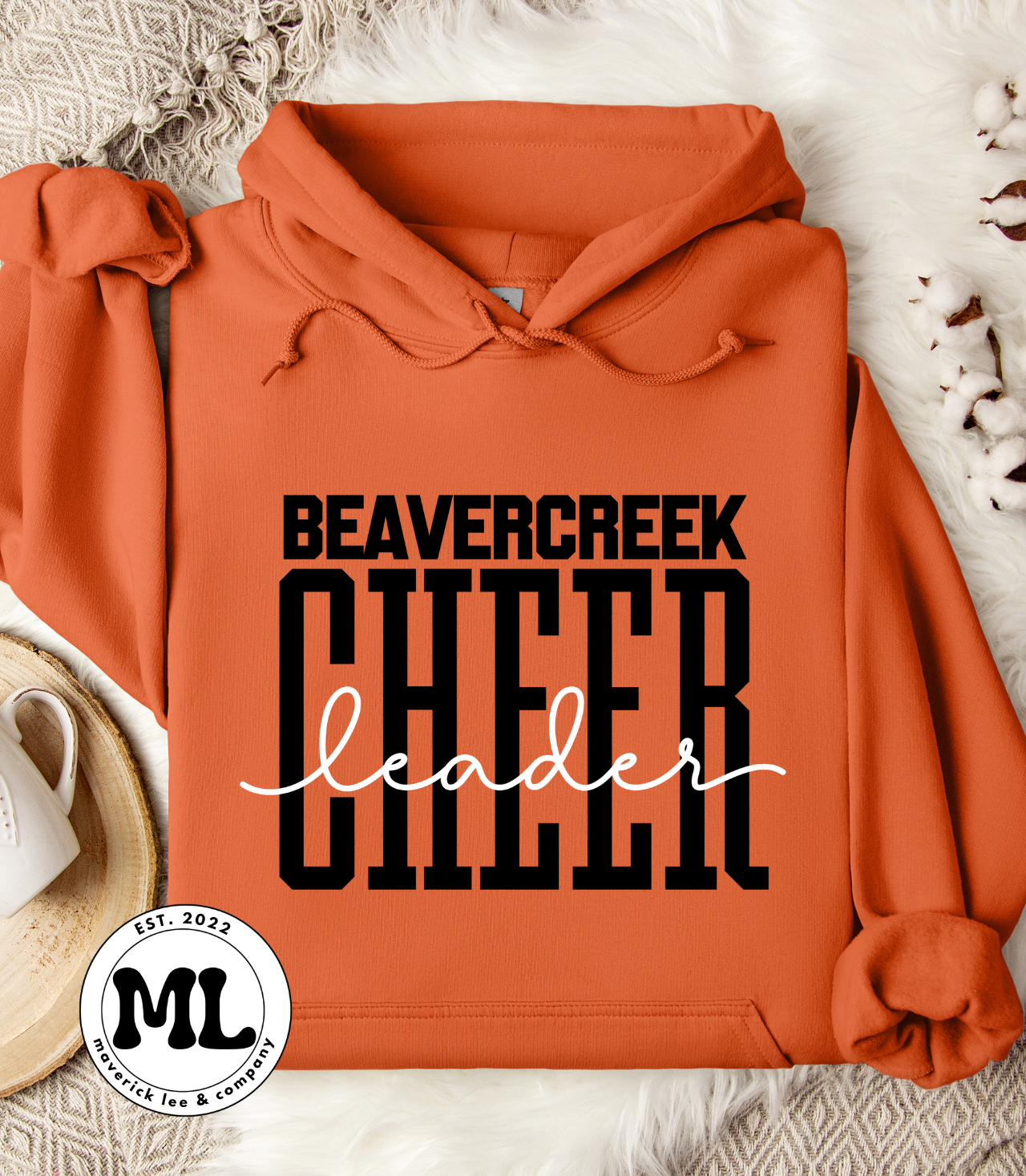 Beavercreek cheerleader – skinny black/white cursive
