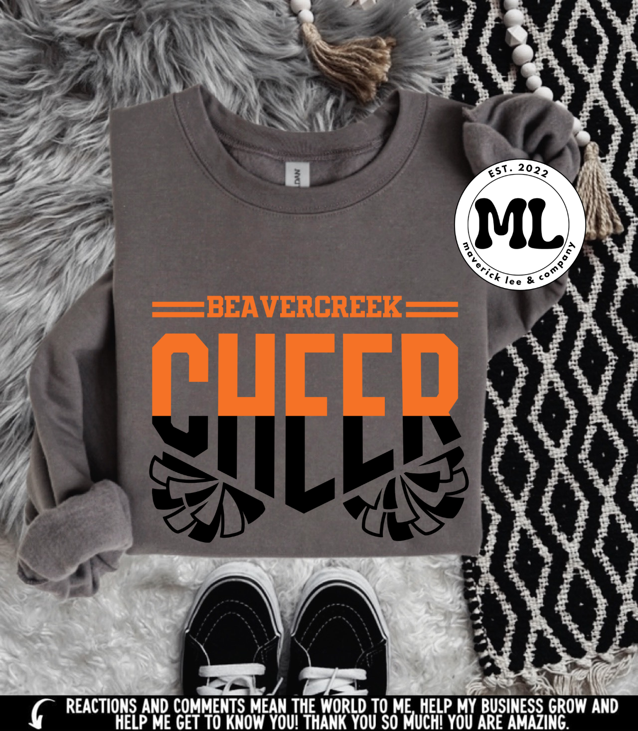 Beavercreek cheer – split orange/black