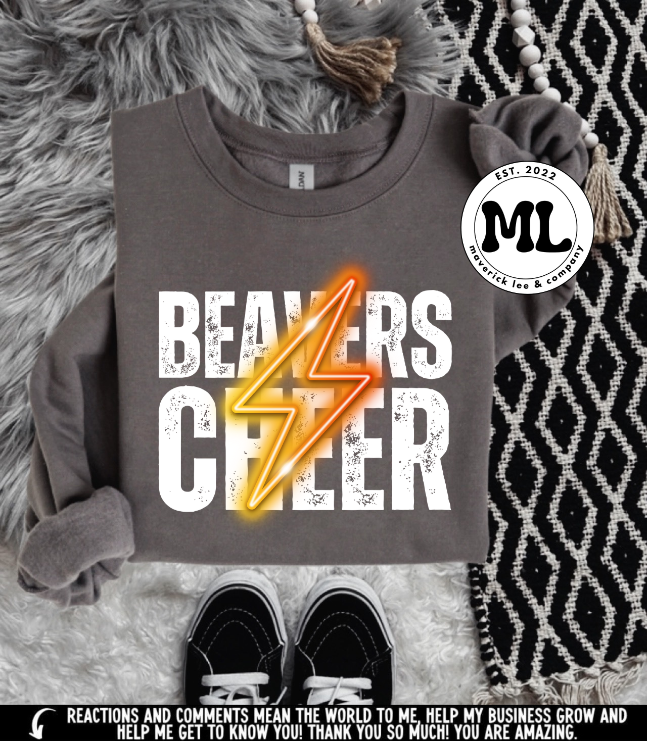 Beavers cheer - distressed + bolt