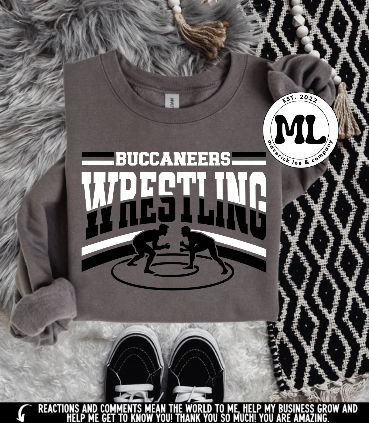 Buccaneers wrestling – split white/black