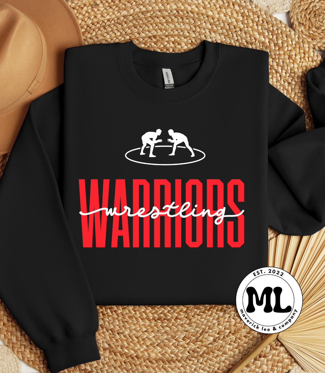 Warriors wrestling skinny cursive