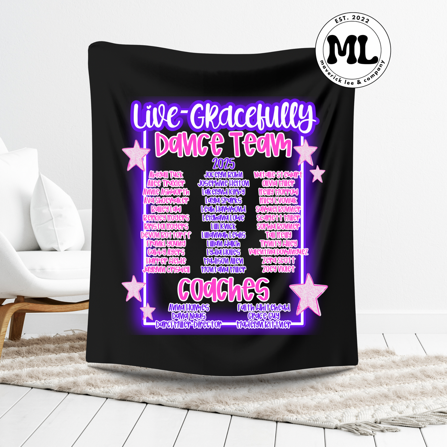 MLive Gracefully Dance Team Roster Blanket