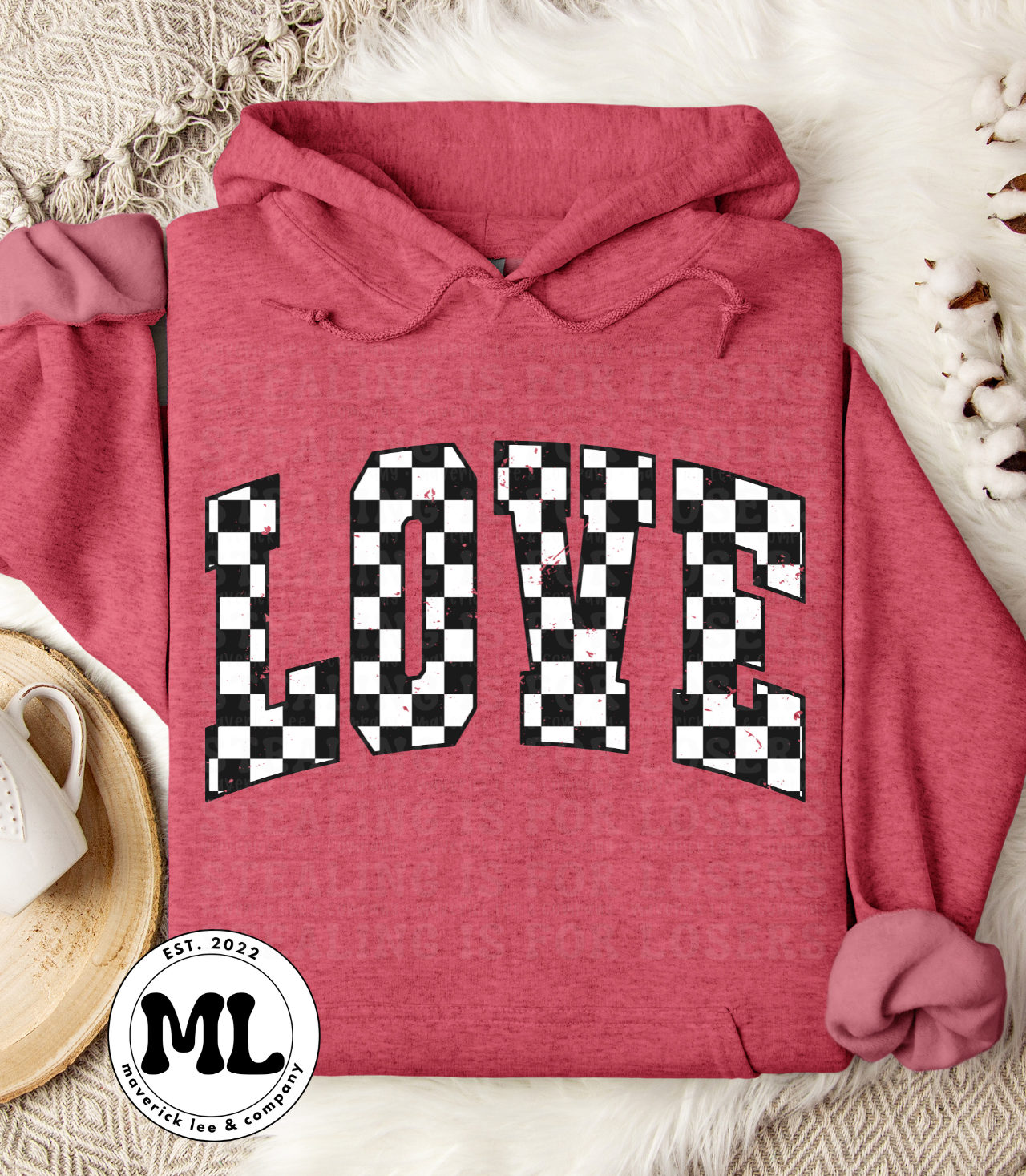 Distressed checkered love
