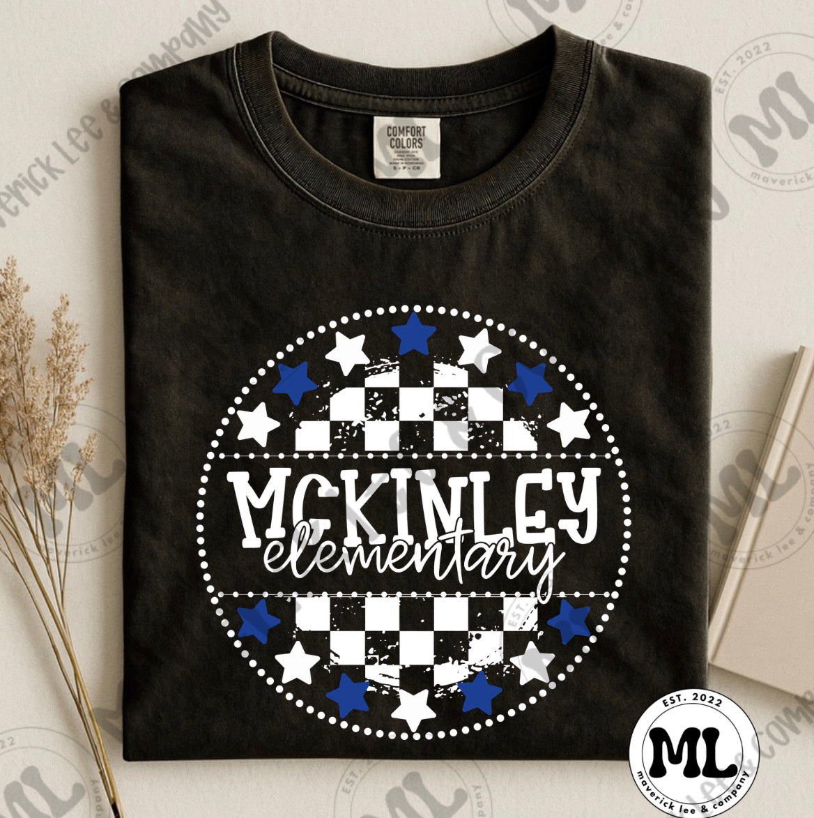 McKinley Elementary checkered with stars