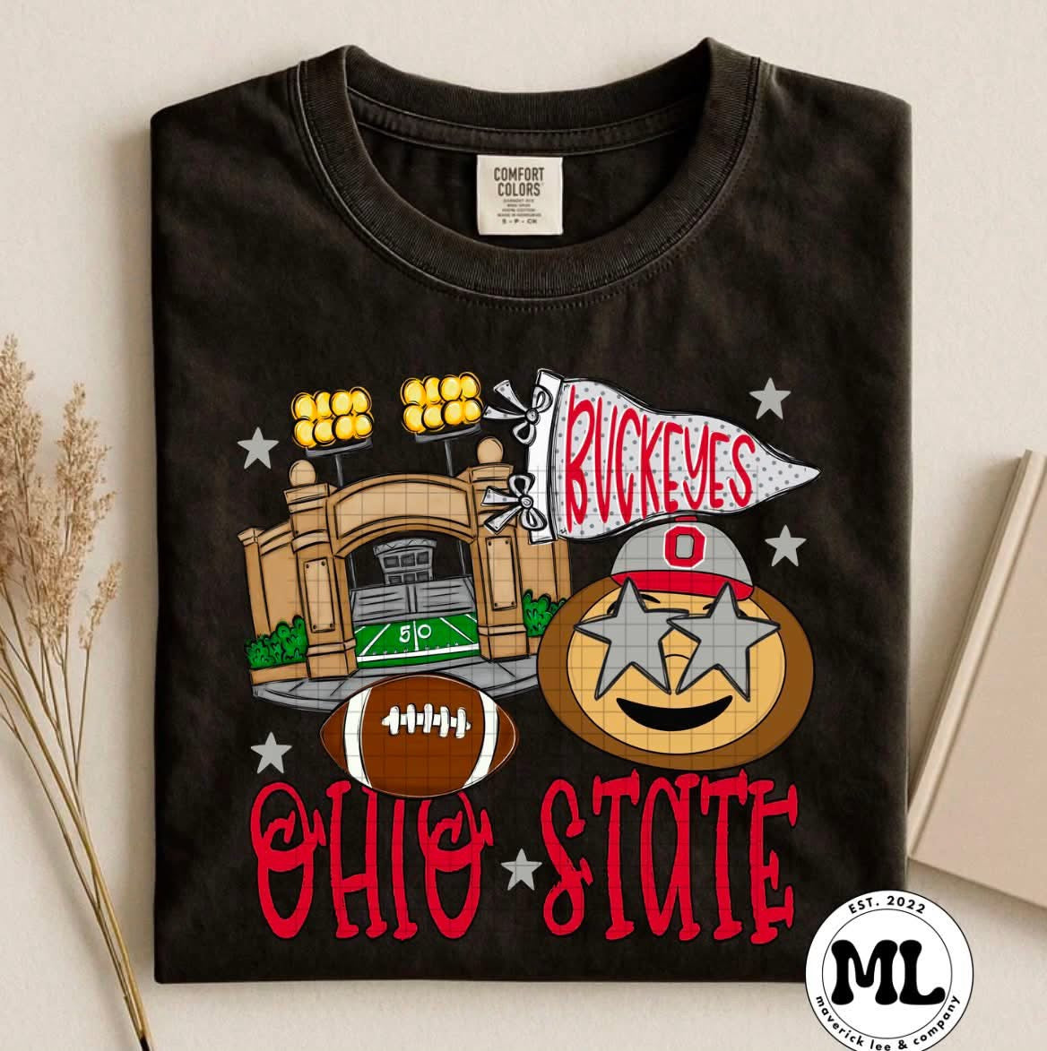 Ohio football with stars