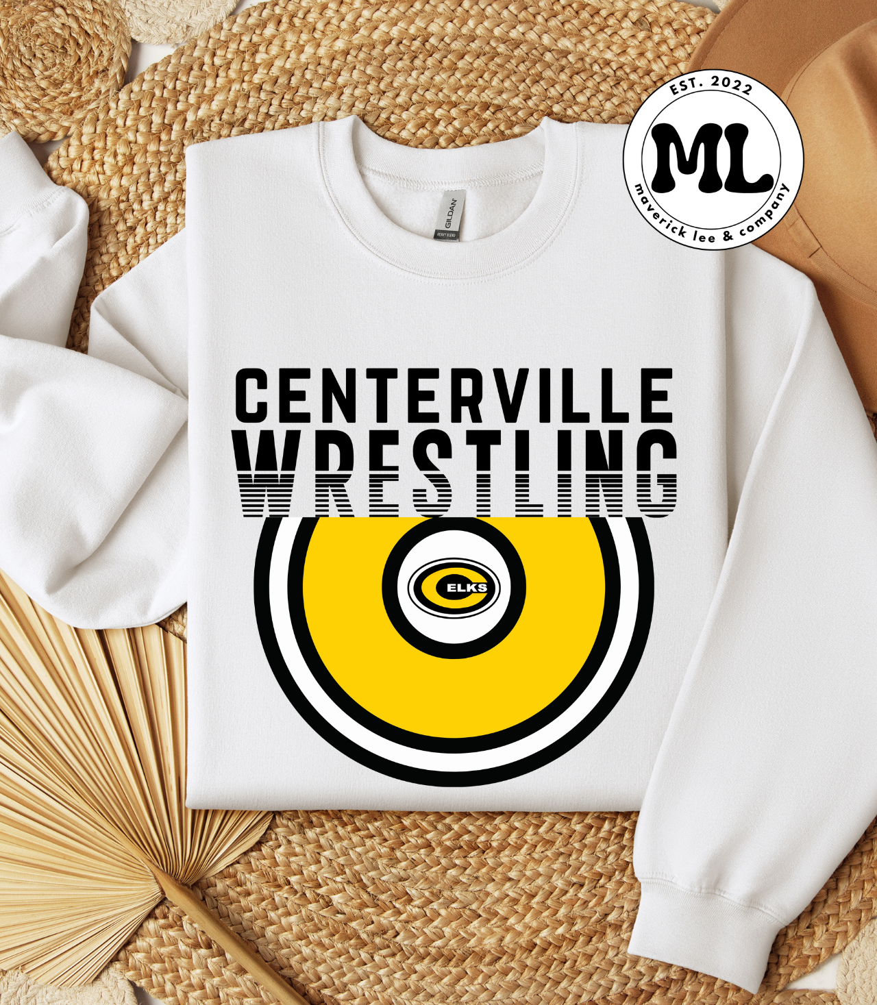 Centerville Elks wrestling mat logo