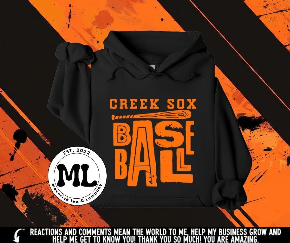 Creek Sox baseball all orange