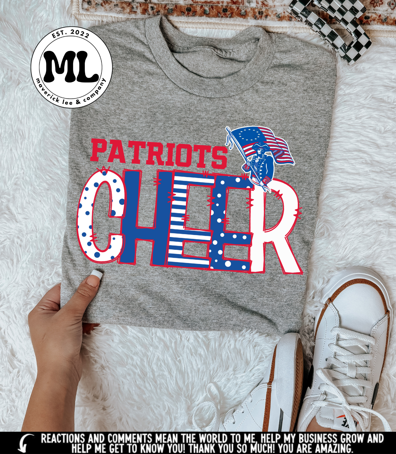 Patriots cheer dots and stripes