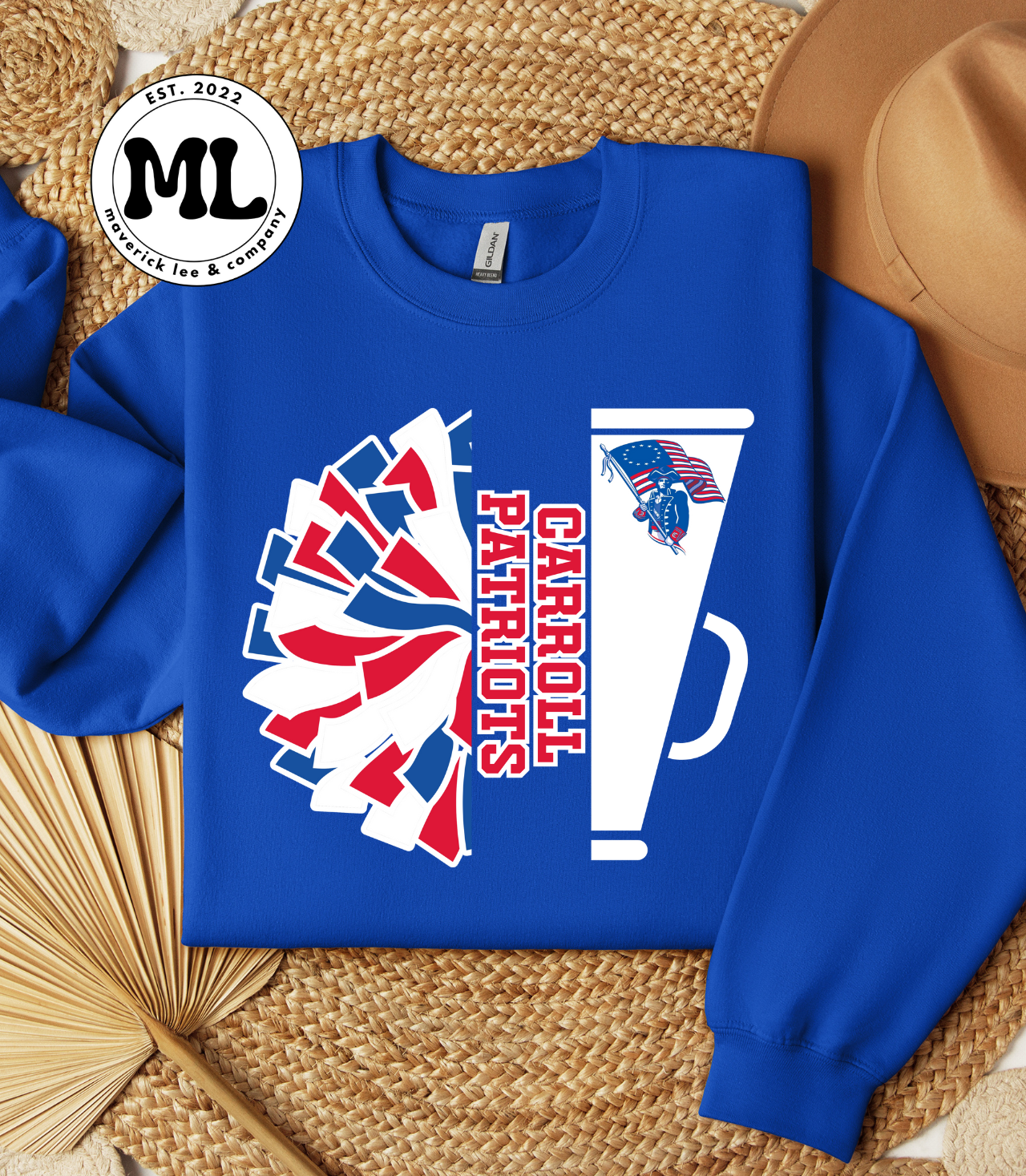 Carroll patriots - split cheer megaphone