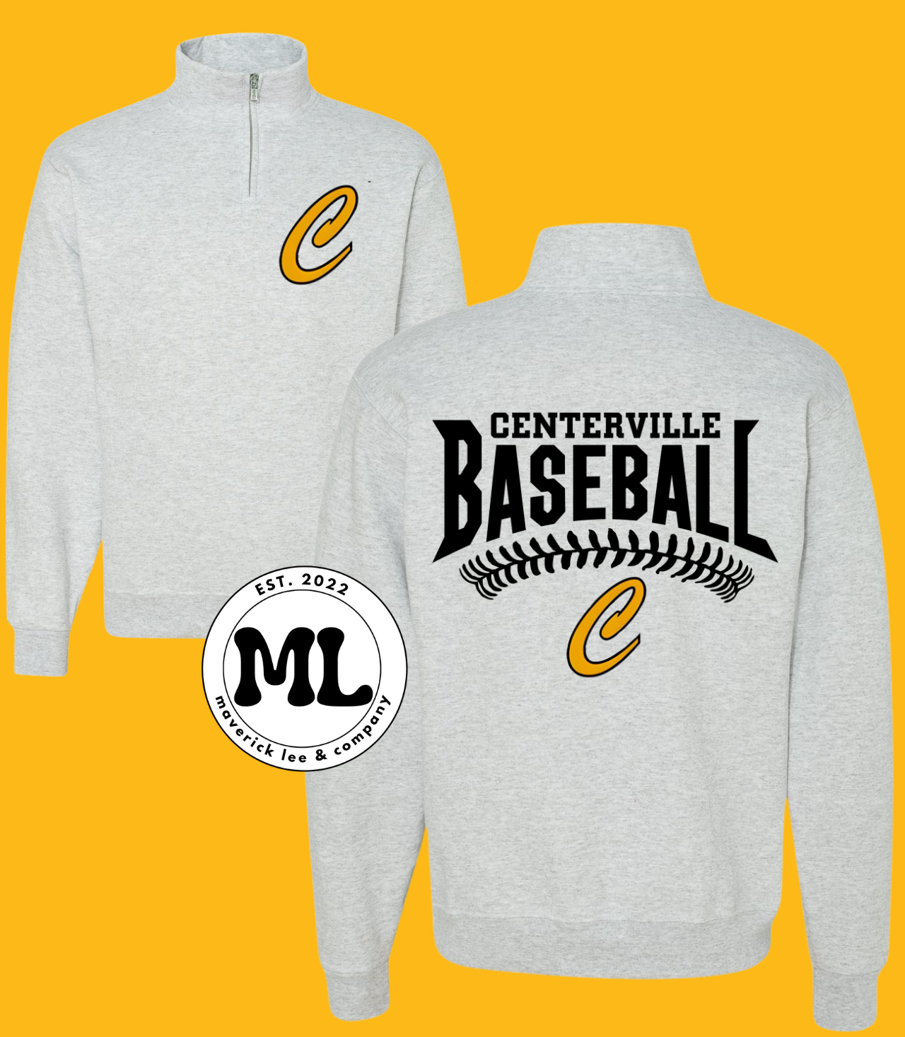 Centerville baseball front logo + back