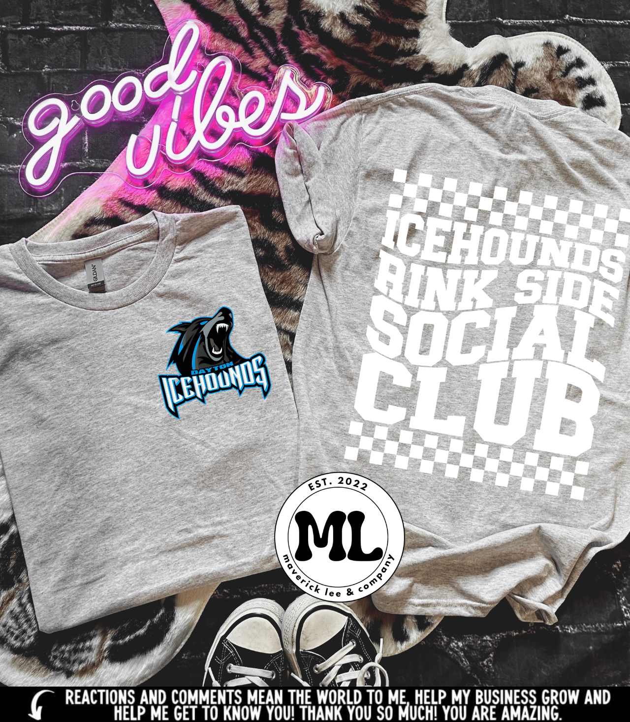 Icehounds social club pocket + back