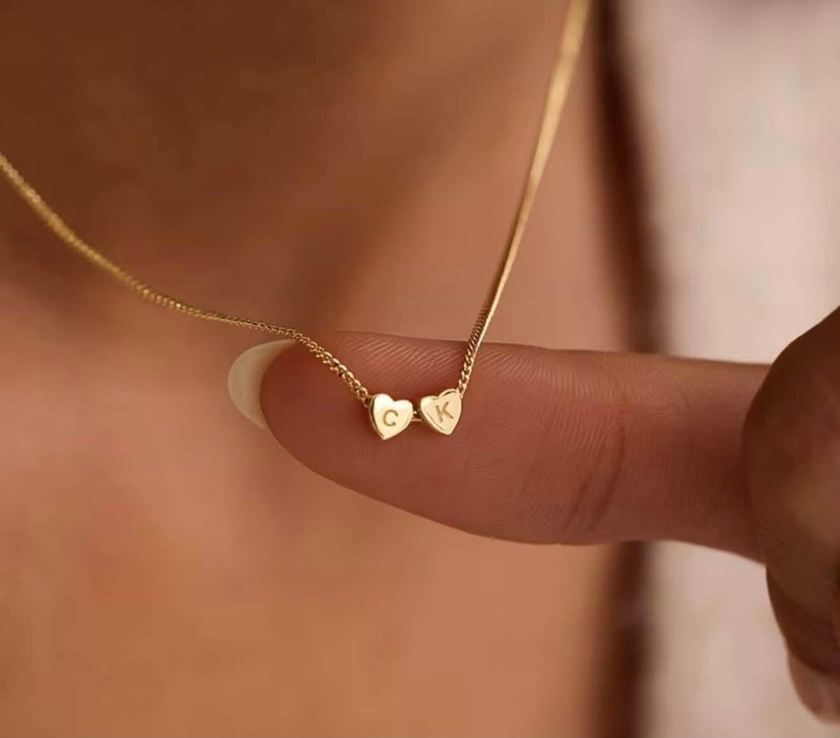 Custom Heart Letter Necklace