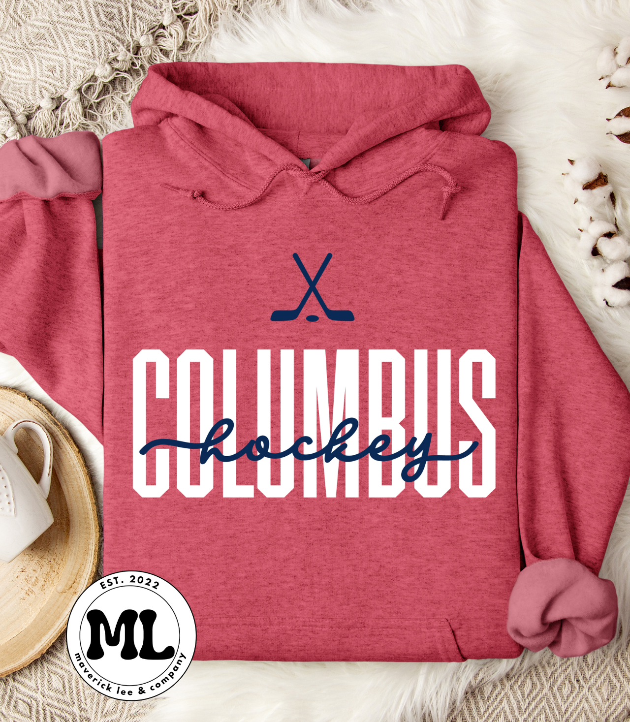 Columbus hockey – skinny plus cursive