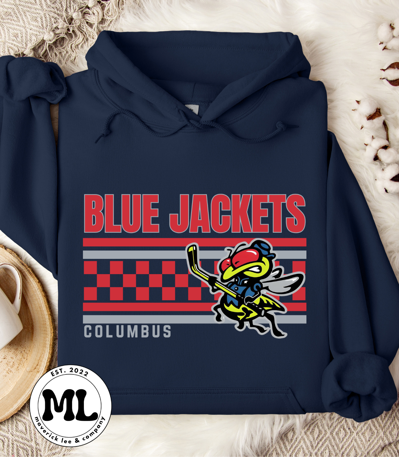 Blue jacket checkered