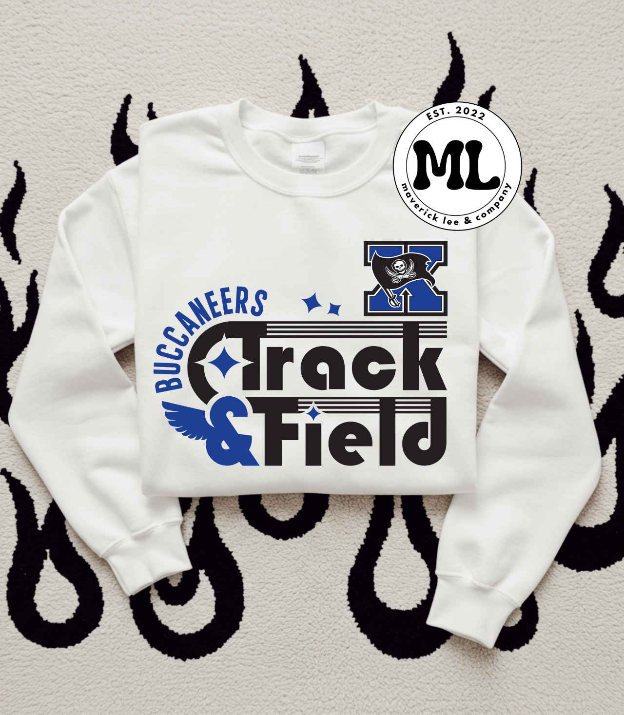 Buccaneers track and field – full color retro