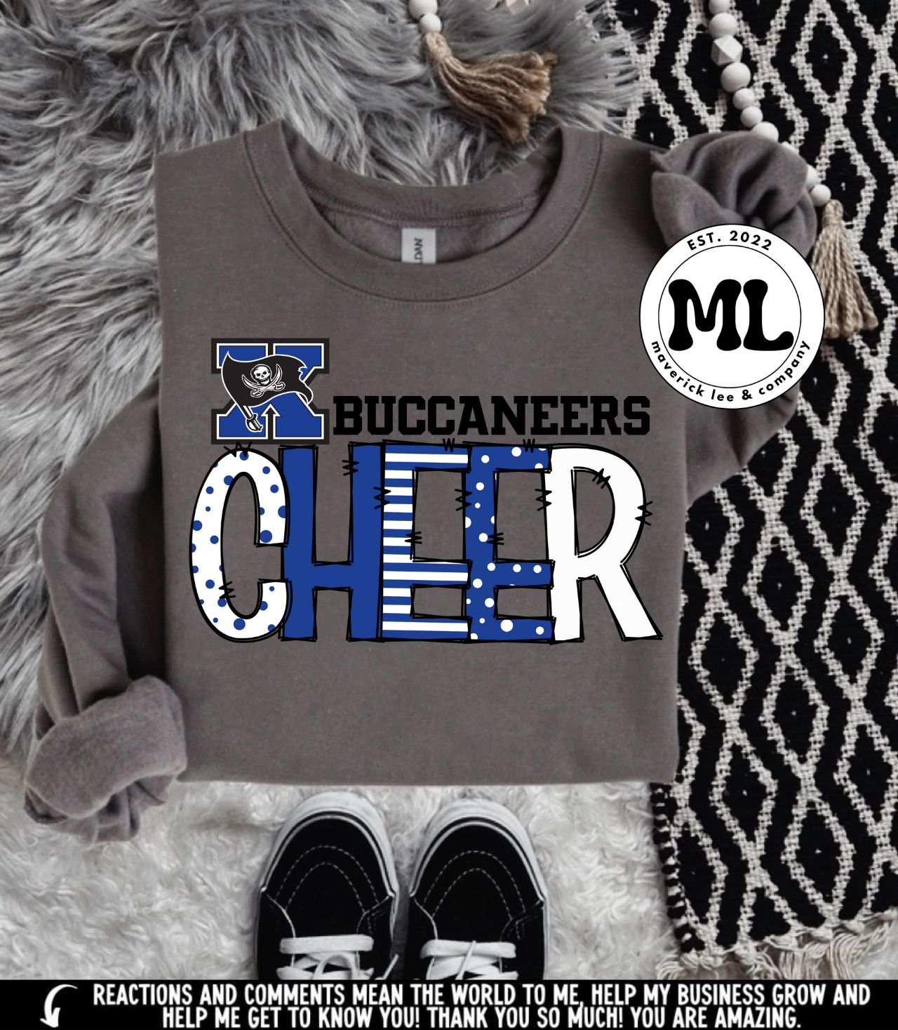 Buccaneers cheer – polka dots + stripes