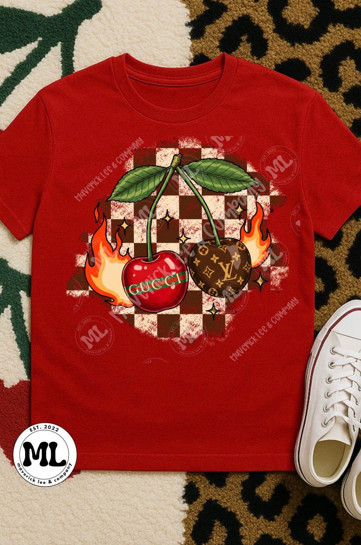 Checkered cherries/flames