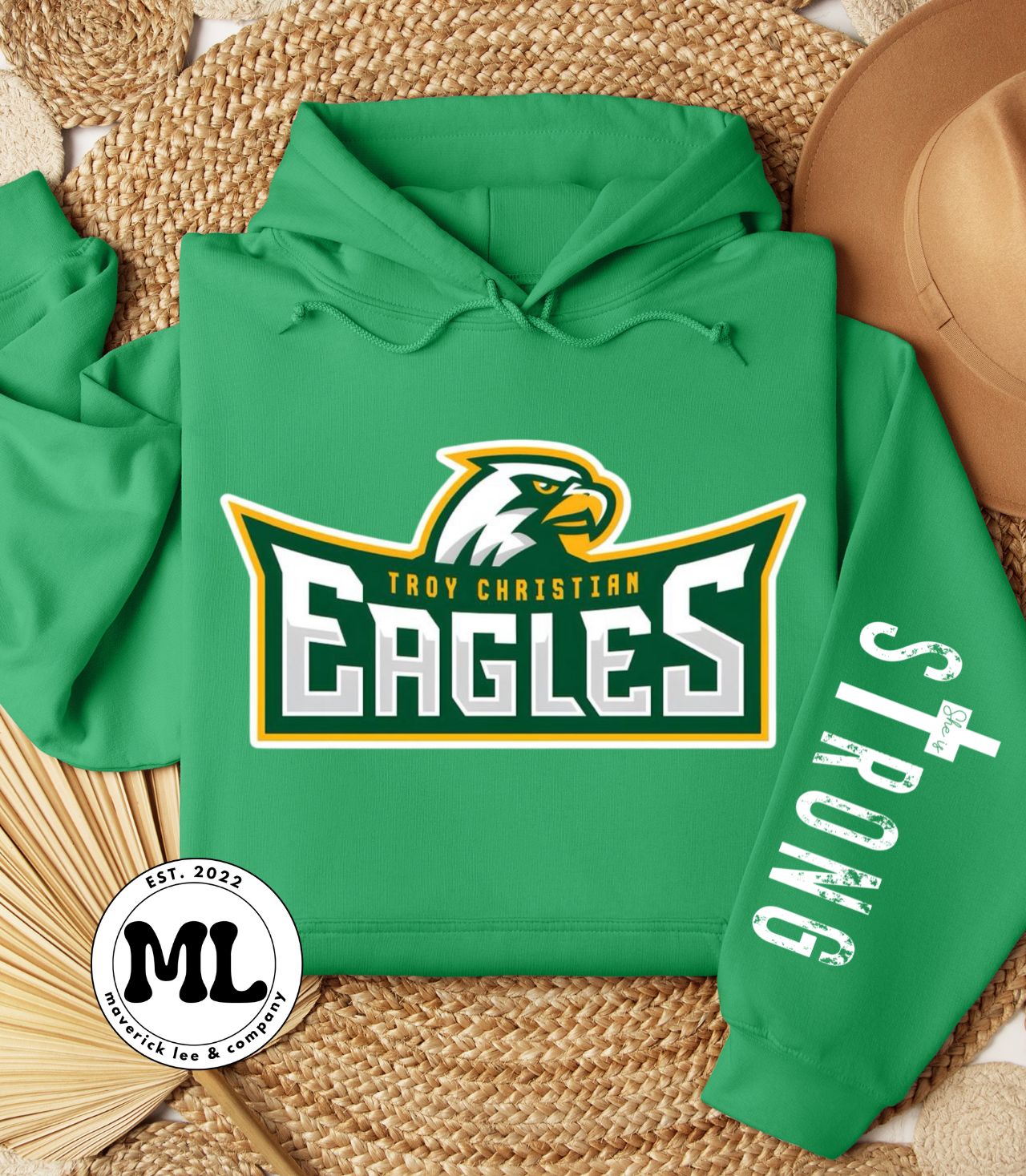 Troy Christian large logo with sleeve