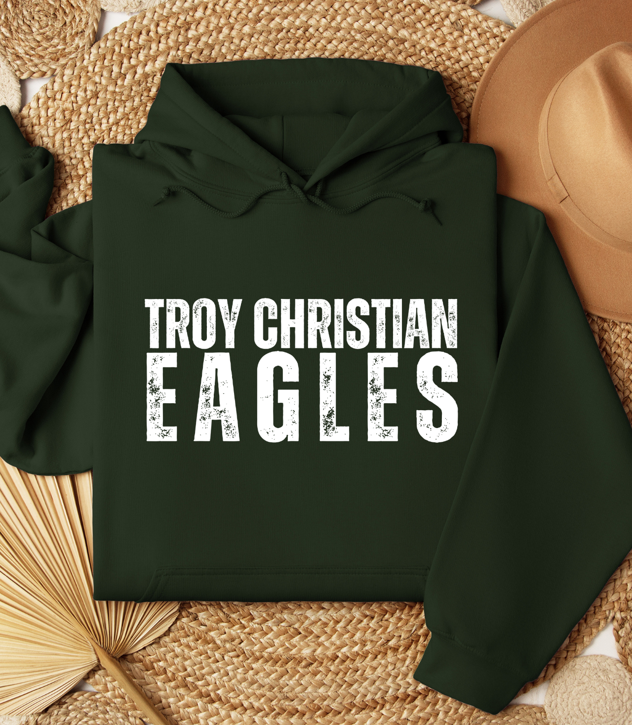 Troy Christian Eagles simple white distressed