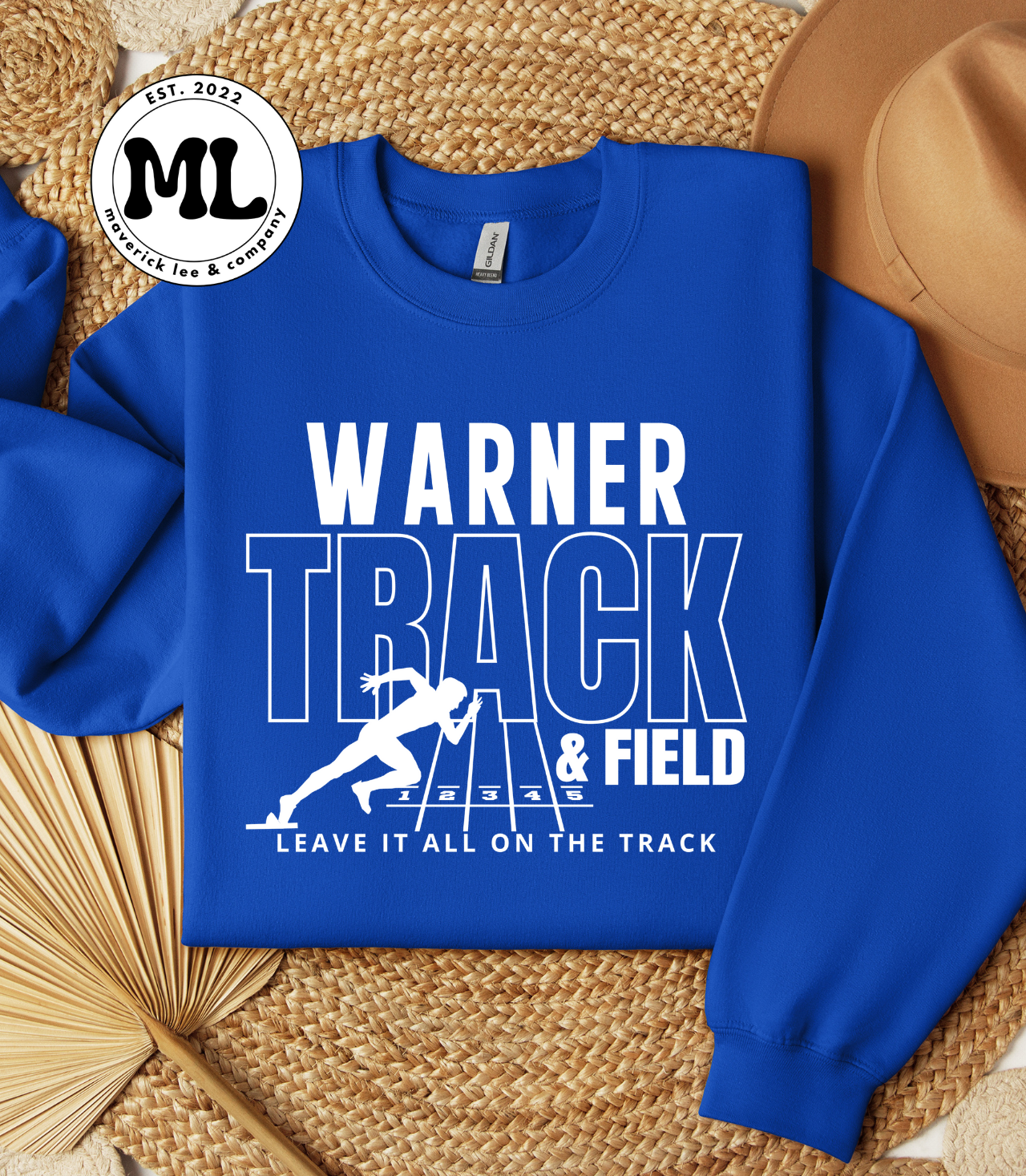 Warner track and field – white running