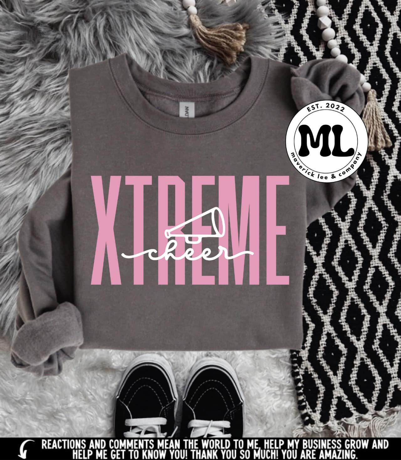 Xtreme cheer cursive + megaphone
