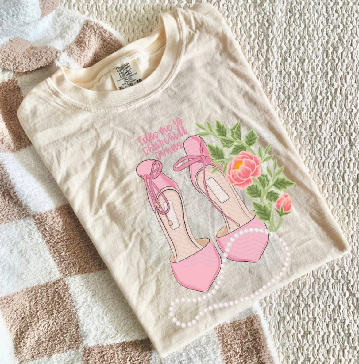Derby floral high heels