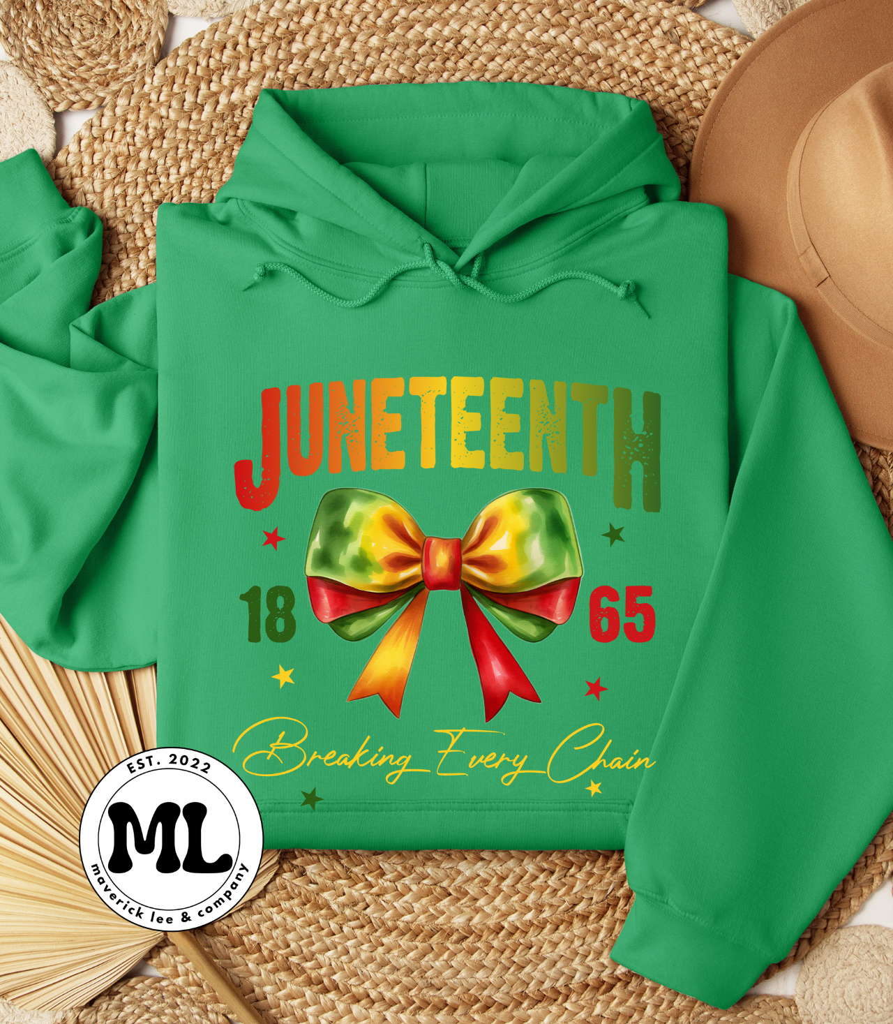 Juneteenth breaking every chain bow