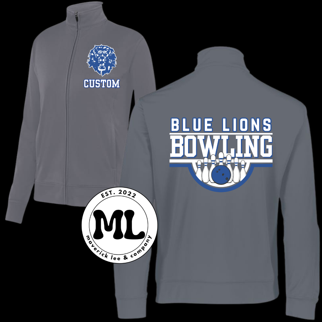 Washington blue lions bowling jacket