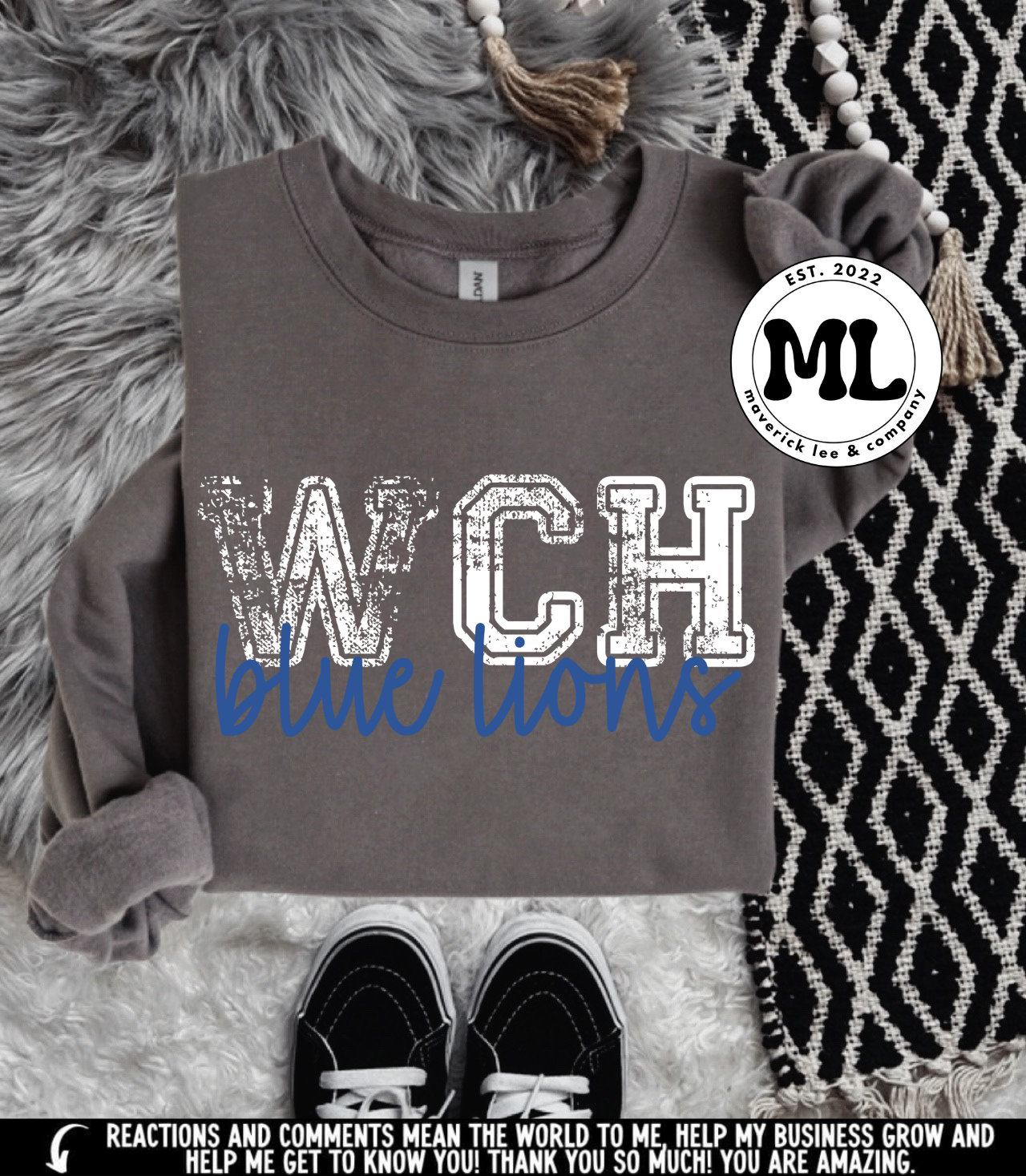 Blue lions distressed