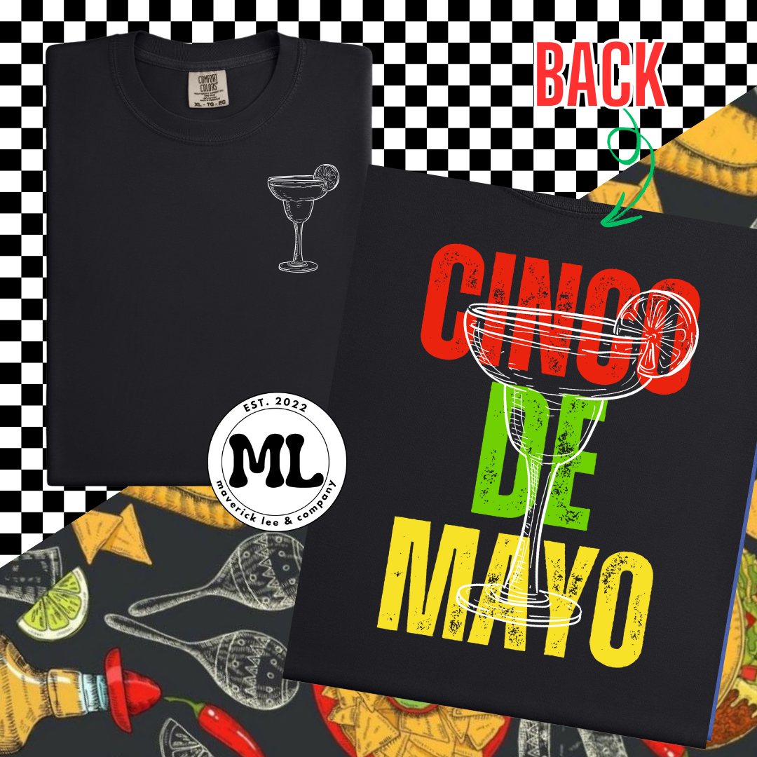 Cinco de mayo distressed front + back